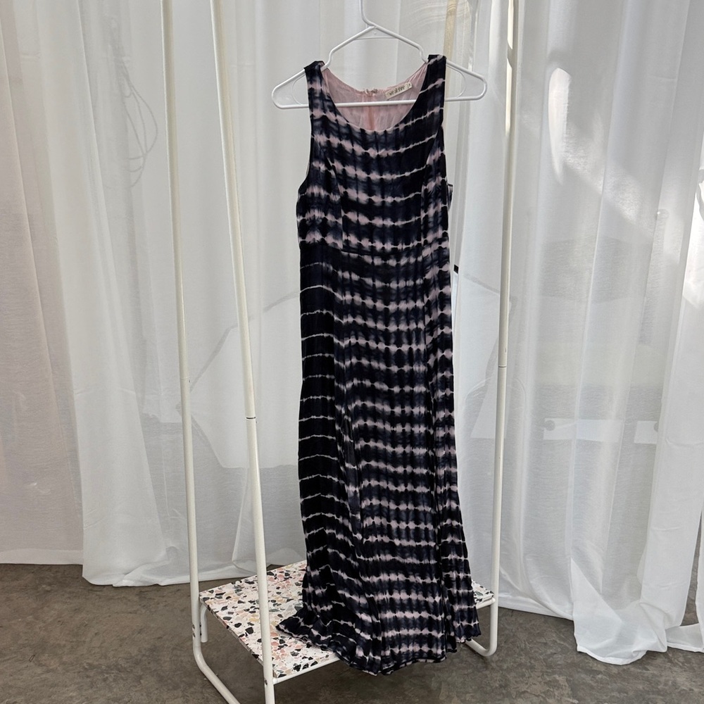 Navy + Pink Tie Dye Dress